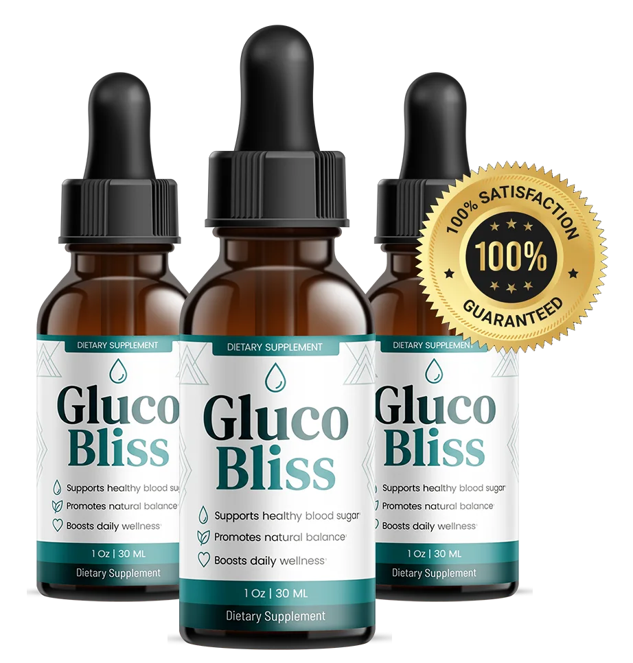 GlucoBliss bottles with the 100% satisfaction guaranteed seal