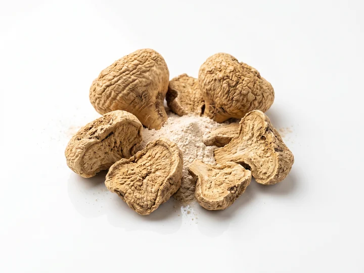 Dried maca roots, the largest single component of the GlucoBliss proprietary blend