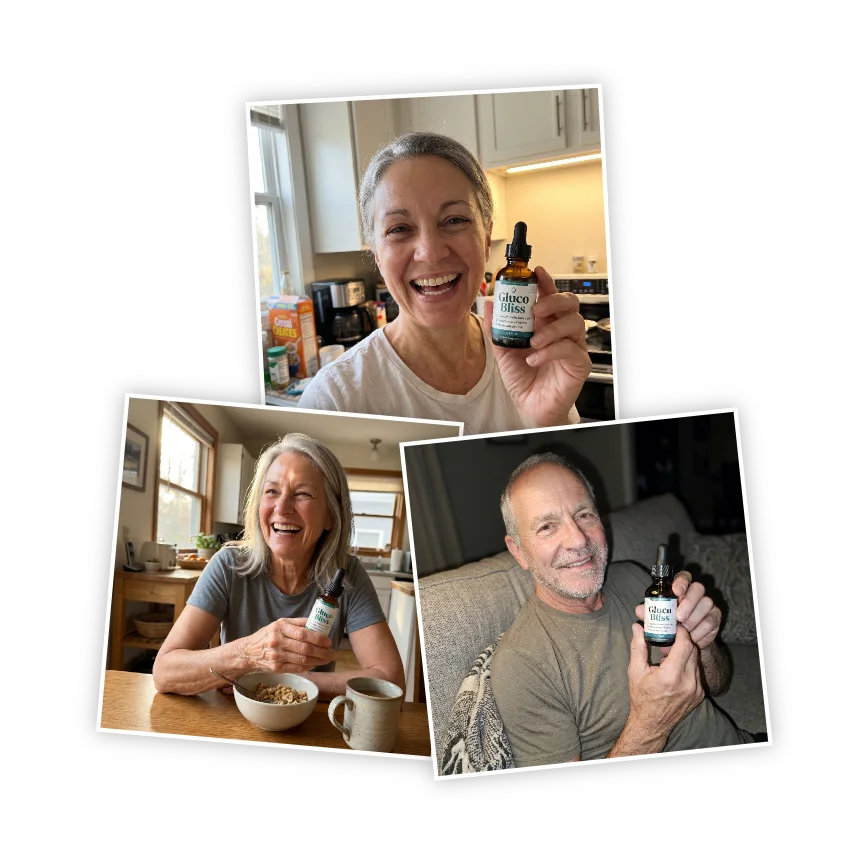 GlucoBliss customers using their blood sugar support drops through an ordinary day